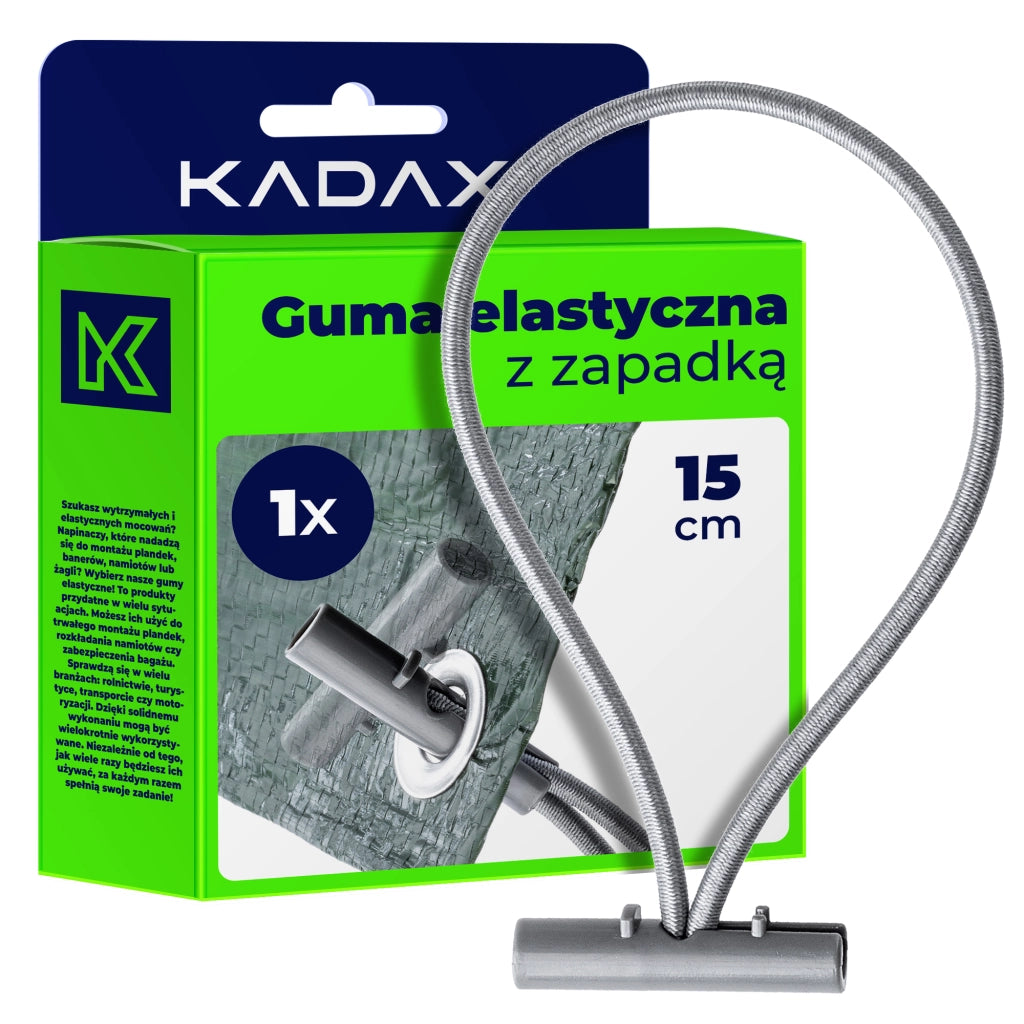 Set di 10 elastici KADAX per il fissaggio di teloni. Elastici per teloni con cricchetto, 15 cm, resistenti.