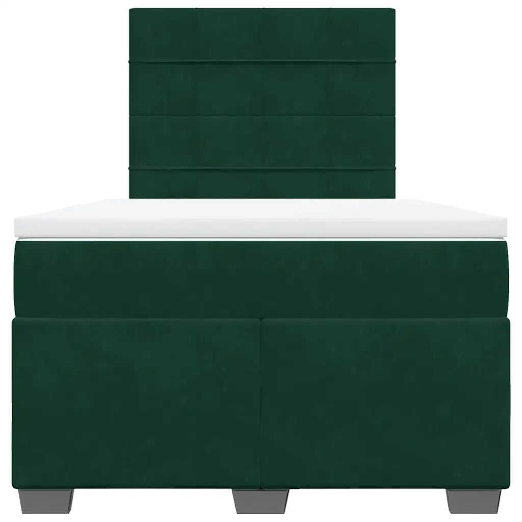 Giroletto a Molle con Materasso Verde Scuro 120x200 cm Velluto 3290885