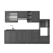Cucina componibile Fame-Line Oro-antracite rustico/Antracite 280 cm, PL Antracite Vicco