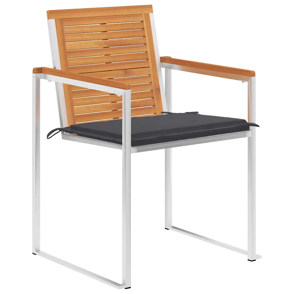 Sedie da Giardino con Cuscini 8 pz in Legno Massello di Acacia 3078524