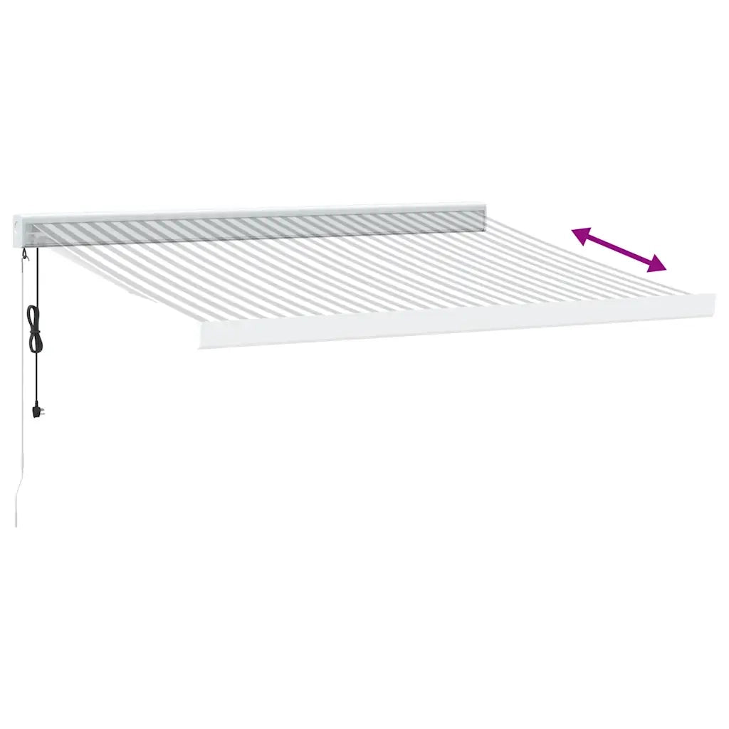 Tenda Retrattile Antracite e Bianca 3,5x2,5m Tessuto/Alluminio 3216134