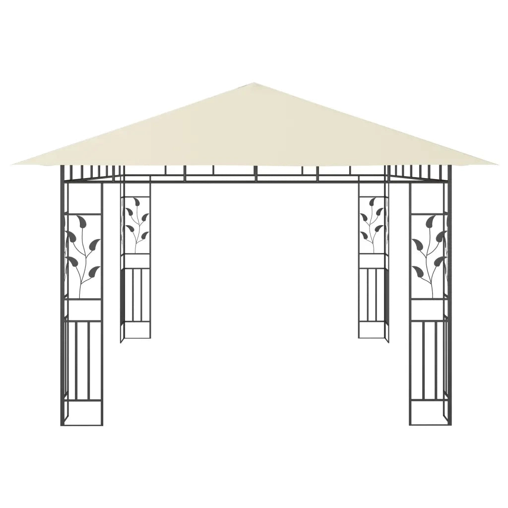 Gazebo con Zanzariera e Luci LED 4x3x2,73 m Crema  cod mxl 58743