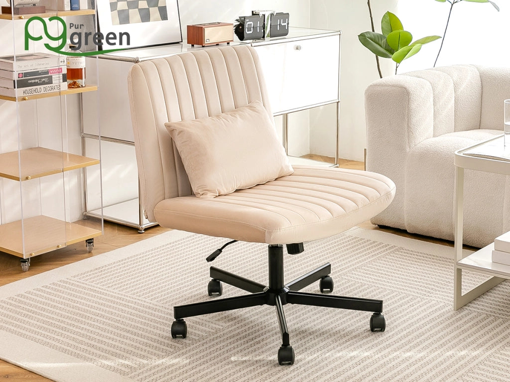 SEDIA DA UFFICIO girevole regolabile in altezza 66x28x57 cm tessuto beige