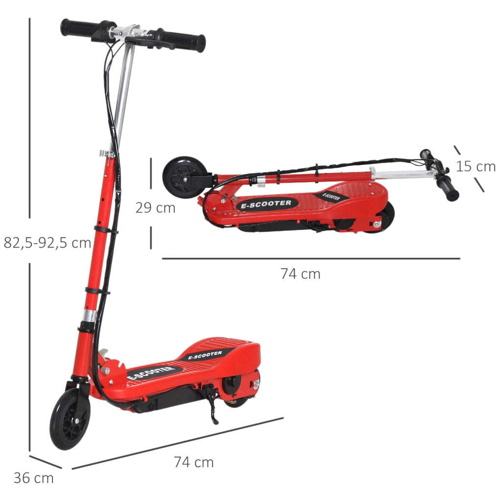 Scooter Elettrico Pieghevole per Bambini ¨C zephmum ¨C Rosso 74x36x69-91 cm
