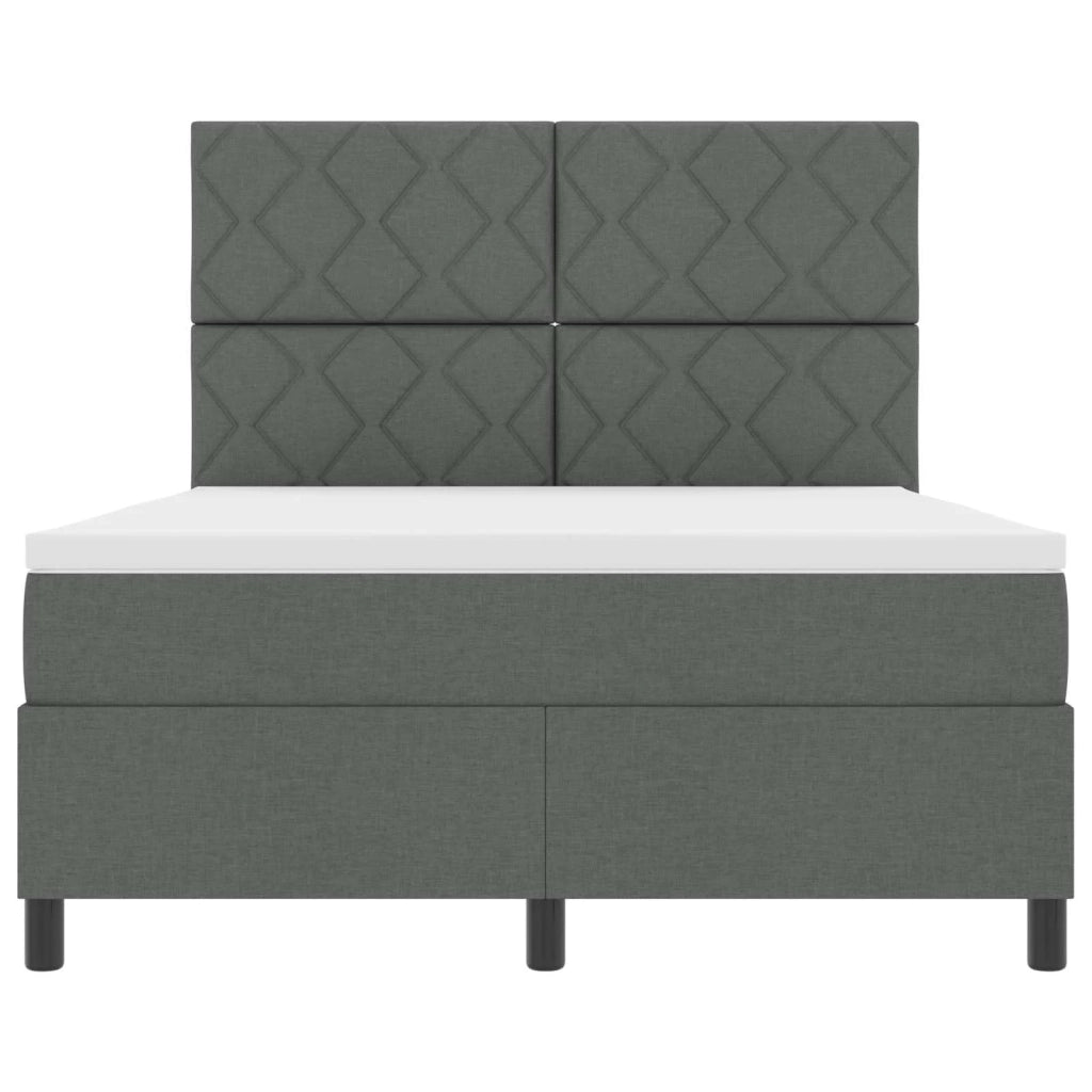 Letto a molle con materasso Grigio scuro 160 x 200 cm Tessuto 3342957