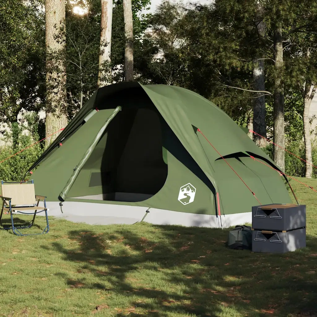 Tenda Familiare a Cupola 6 Persone Verde Oliva Impermeabile