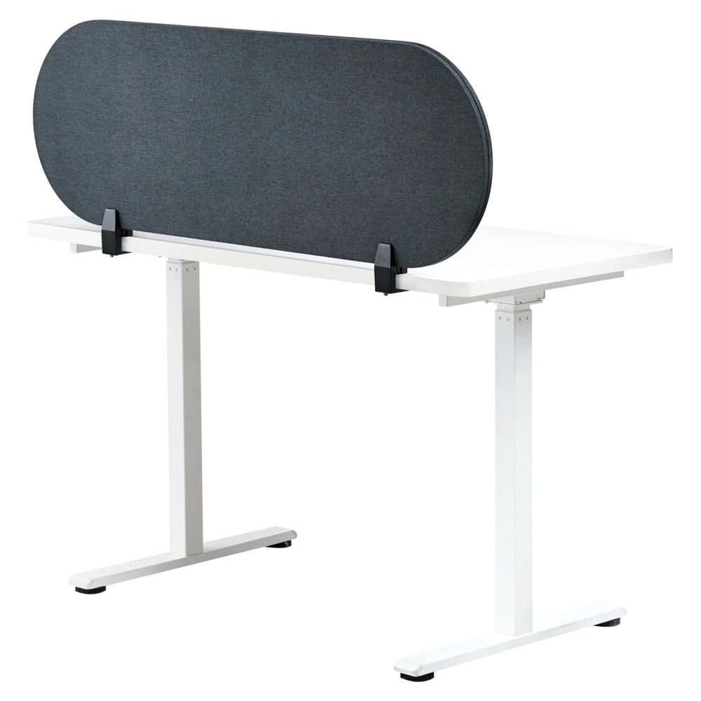 Pannello divisorio grigio scuro in tessuto PET Board 120 x 40 cm Schermo acustico Morsetti di montaggio modulari Casa Ufficio