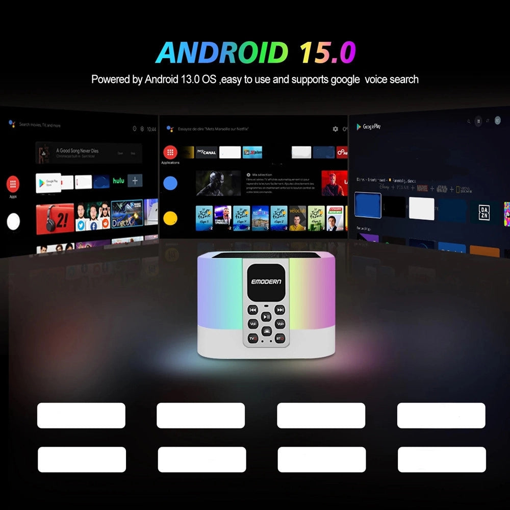 Trade Shop - Tv Box 8k Ultra Hd Altoparlante Bluetooth Android 15 Wifi 6 Illuminazione Rgb Tv6 Mate -