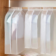 Hoes per abbigliamento, sacchetto per abbigliamento ampio e lungo, 3 pezzi per appendiabiti, lungo deposito di giacche, cappotti, gonne, completi, protezione contro la danneggiatura della stoffa, trasparente, 90 + 2 x 110 * 60 * 50/30 cm