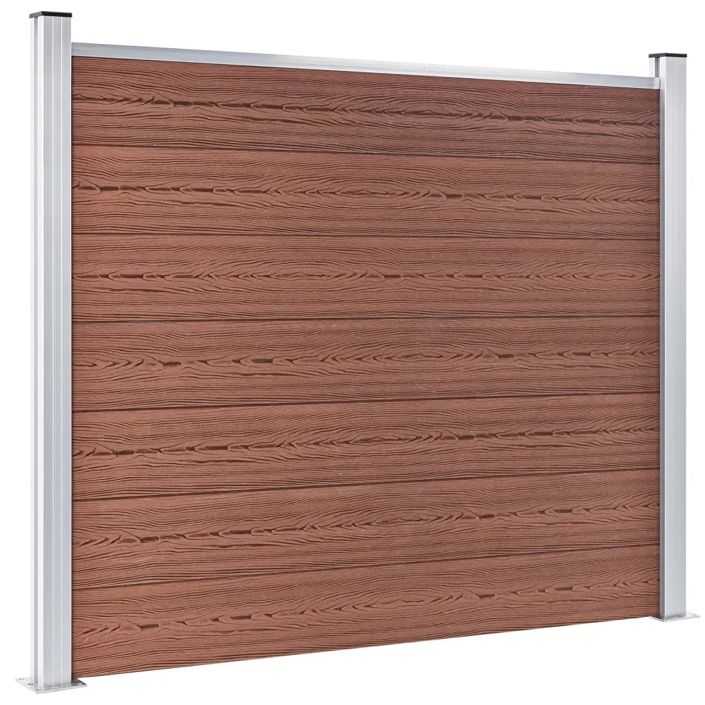 Set Pannello di Recinzione in WPC 526x146 cm Marrone