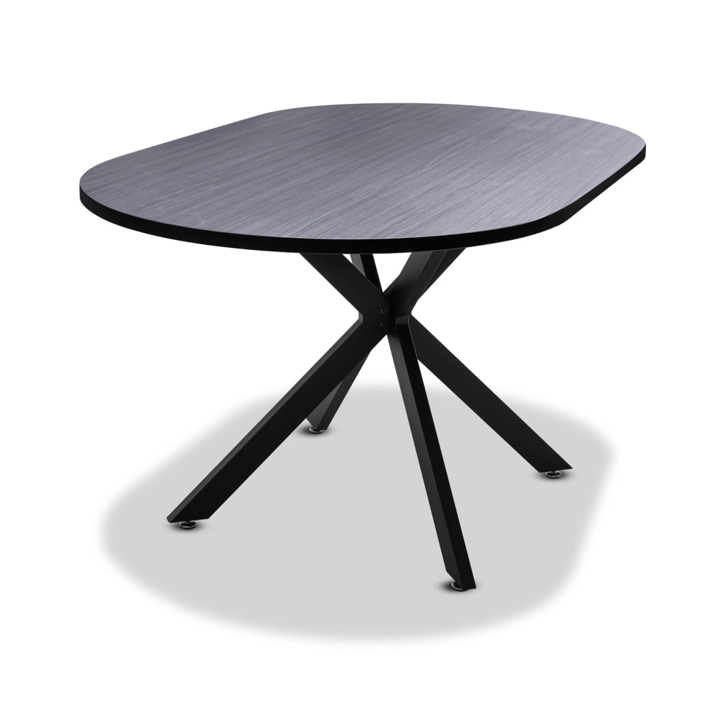 Marui Big - Tavolo da pranzo ovale in legno e metallo con piede centrale Kiso 180x100 cm - legno nero