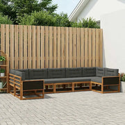 Set di divani da esterno con cuscino 7 pcs Naturale e Antracite