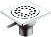 Piletta da pavimento sifonata in inox, cm 10x10