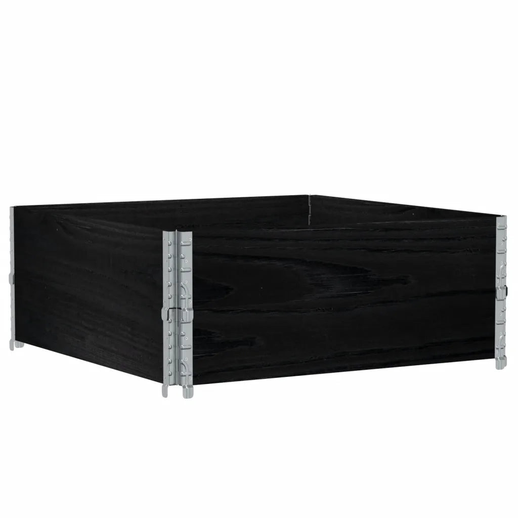 Paretali per Pallet 2 pz Neri 100x100cm Legno Massello di Pino CFW4492596