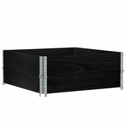 Paretali per Pallet 2 pz Neri 100x100cm Legno Massello di Pino CFW4492596