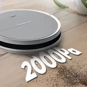 MEDION E35 - Robot Aspirapolvere - Potenza di aspirazione 2000Pa - Navigazione giroscopica - 2 spazzole laterali e Sensore a muro