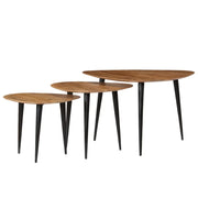 Set Tavolini da Salotto 3 pz in Legno Massello d'Acacia 246062