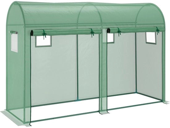 Tunnel per orto - 300x100x200 cm - Folie resistente al tempo - con 4 finestre e 2 porte rotanti - per verdure e piante - costruzione robusta