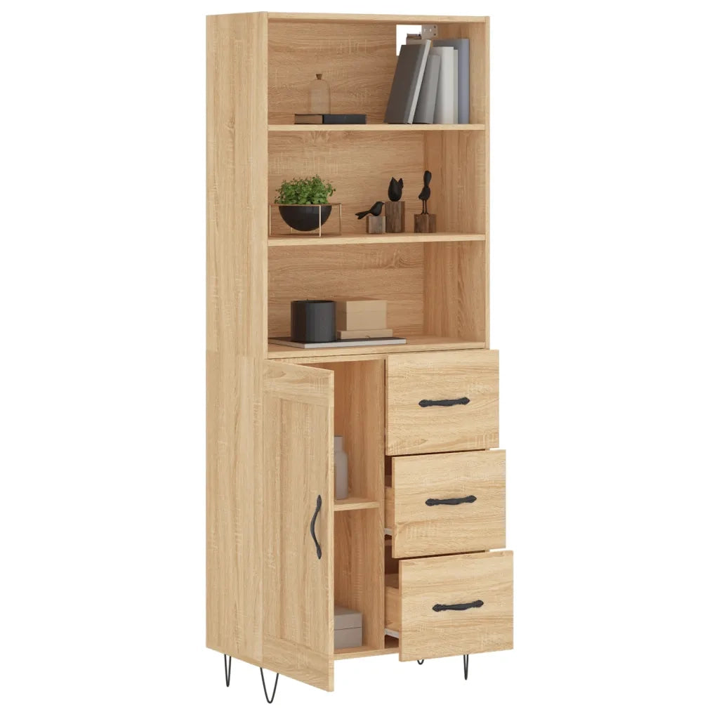 Credenza | Madia | Buffet da pranzo | Armadio da pranzo Rovere Sonoma 69,5x34x180 cm in Legno Multistrato