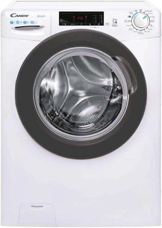 Lavatrice Slim Candy CSS4127TRE/1-11 – Caricamento Frontale 7 kg, Centrifuga 1200 giri/min, Classe Energetica D, Profondità 45 cm, Funzione Vapore, Connettività NFC
