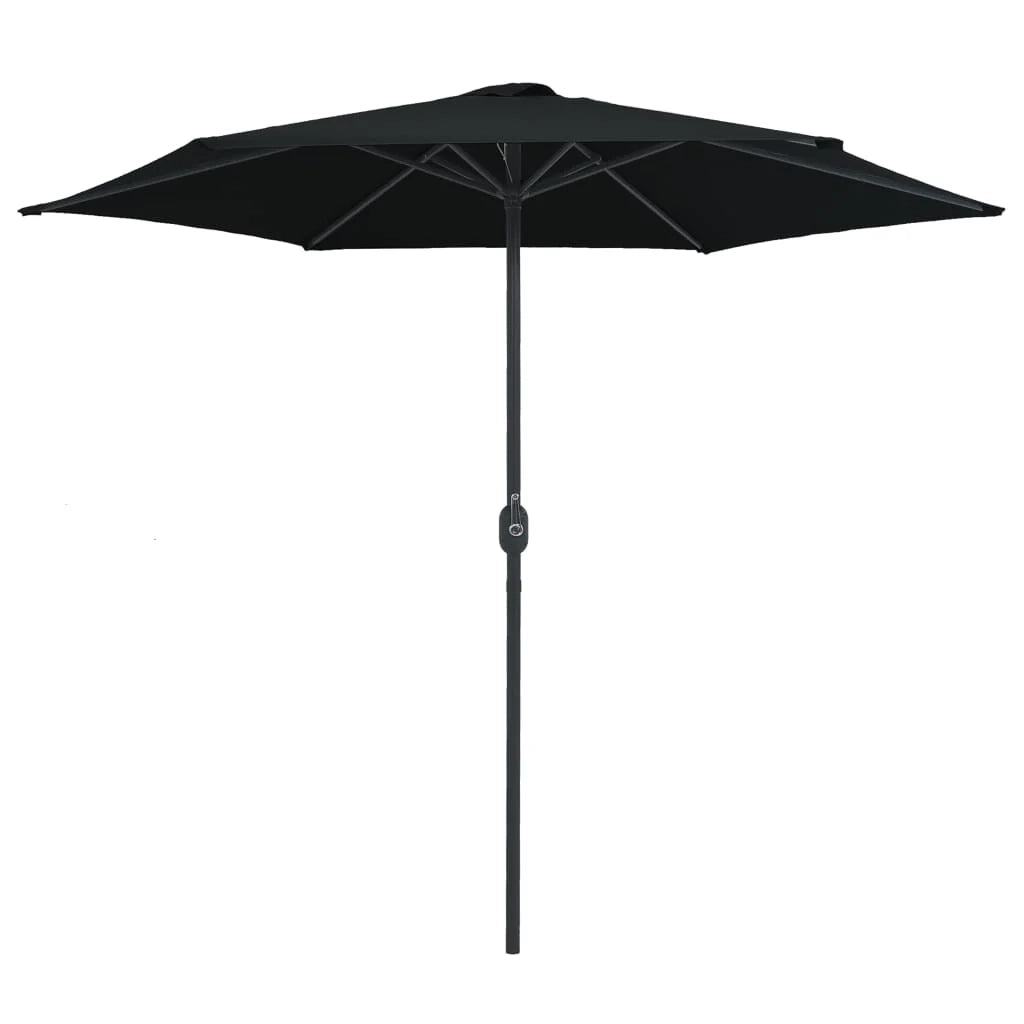 Ombrellone da esterno con palo in alluminio 270 x 246 cm nero 02_0008289