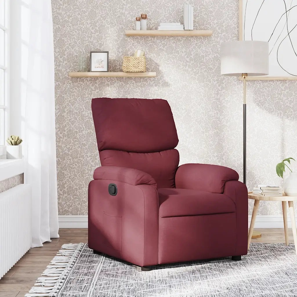 Divano Sedia-Poltrona Reclinabile in Tessuto Rosso Vino 959590