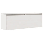 Mobiletto a muro bianco 100 x 30 x 35 cm pratico e decorativo stile moderno realizzato in legno massello di pino 02_0048078