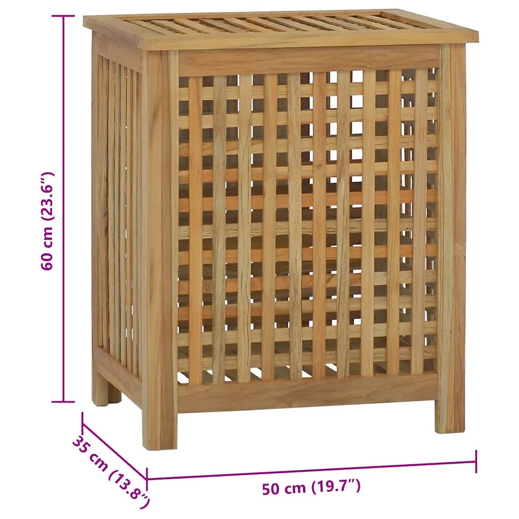 Cesto del Bucato 50x35x60 cm in Legno Massello di Teak cod mxl 64583