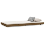 Letto singolo | Letto per adulti | Giroletto Marrone Ambra 100x200 cm in Legno Massello di Pino
