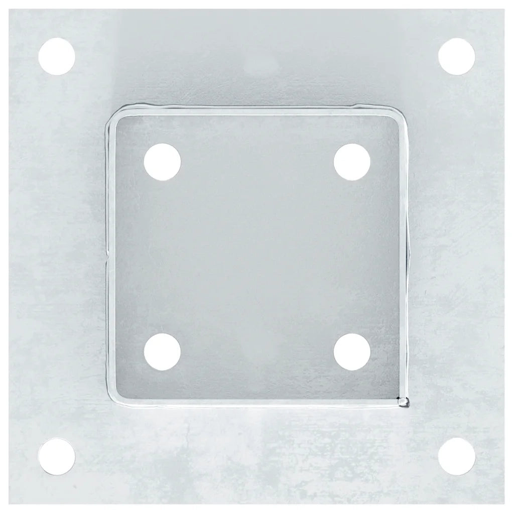 Basi per Pali Quadrate 4 pz Argento 81x81 mm in Acciaio Zincato CFW9340326