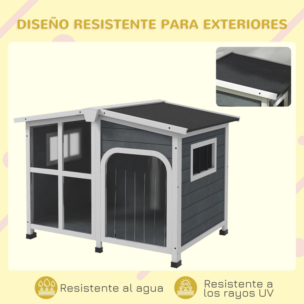 Casetta per Cani Piccoli con Tetto Aprile e Fondo Estraibile ¨C zephmum ¨C 101x66.5x70.5 cm Grigio