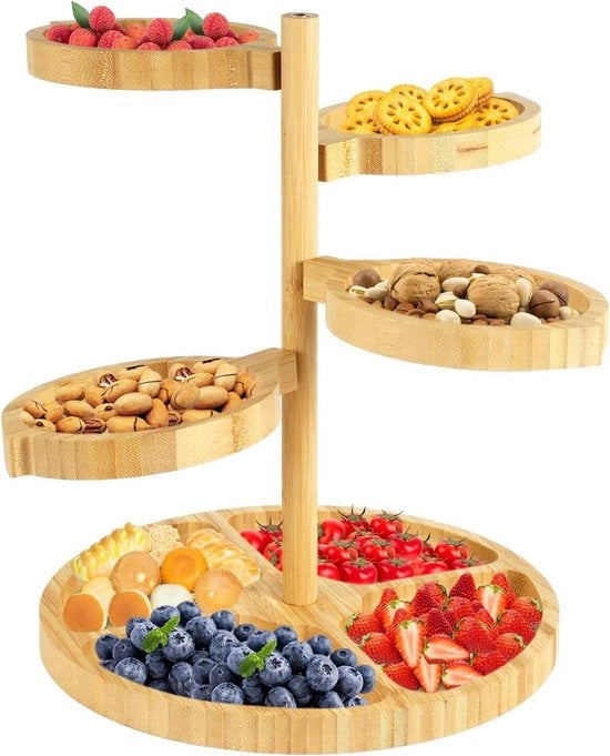 Scorciere in legno e tavoli di servizio - Piatto di formaggio e platter per occasioni speciali - 5 in 1 Piatto di formaggio per matrimoni e compleanni