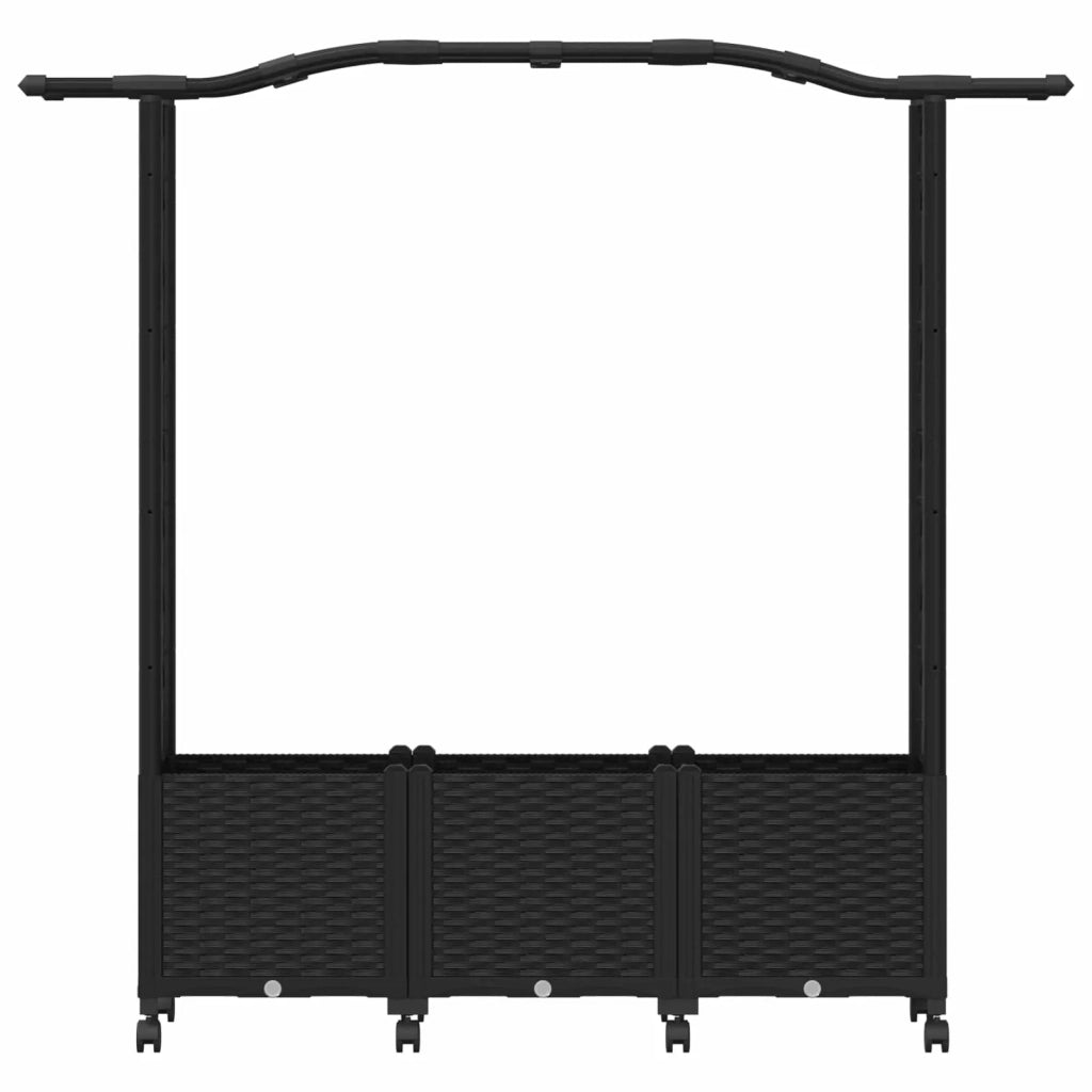 Letto Rialzato con Griglia e Tetto Nero 164 x 40 x 144 cm PP 3423101