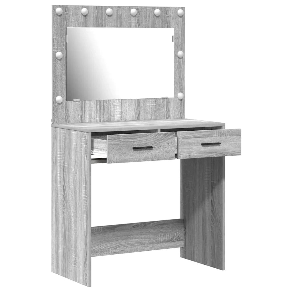Tavolo da Trucco con cassetto Grigio Sonoma 78,5 x 41 x 135 cm 865033
