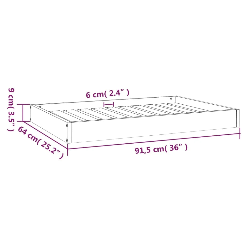 Divano letto per cani comodo 91,5 x 64 x 9 cm in legno massello di pino bianco 02_0043006