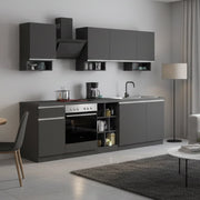 Cucinino Attimis, Cucina un Cassetto, Elettrodomestici non inclusi, Made in Italy, Grigio Ardesia