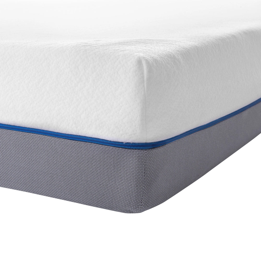 Materasso in Memory Foam Bianco con Tessuto Grigio Duro 90 x 200 cm