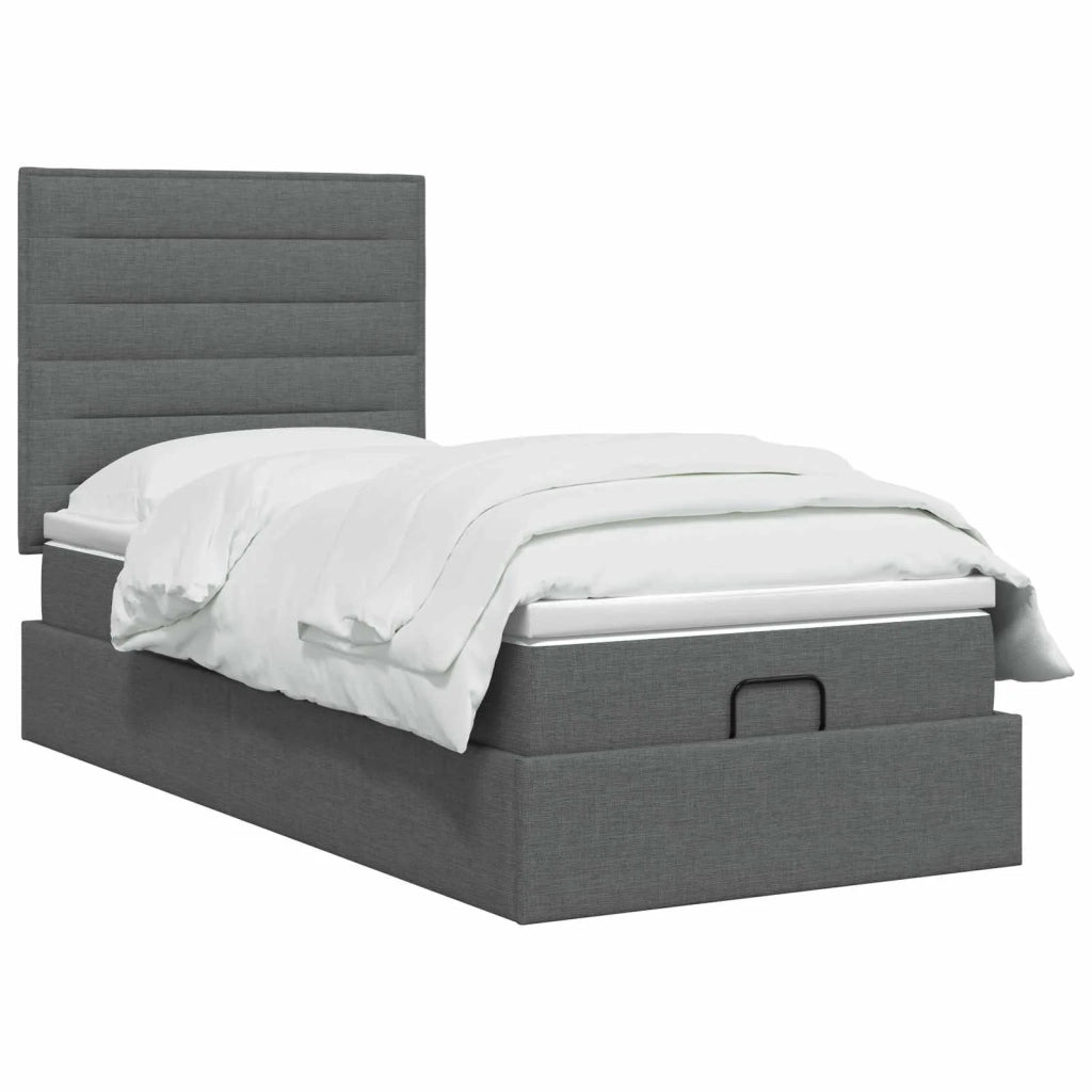Letto ottomano con materasso Grigio Scuro 80 x 200 cm Tessuto 3457363