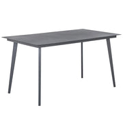 Tavolo da Pranzo da Giardino Grigio Finitura Opaca 140 x 80 cm Alluminio 4 Persone Rettangolare Minimalista Industriale
