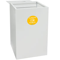 Contenitore per Raccolta Differenziata Capacità 100 L con Etichette 45x50x80 cm in Acciaio Verniciato Bianco