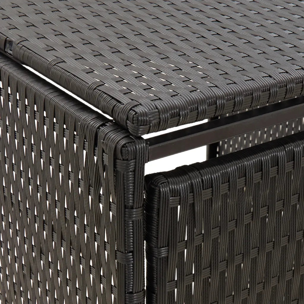 Copribidone Doppio Nero 140x80x117 cm in Polyrattan CFW7859895