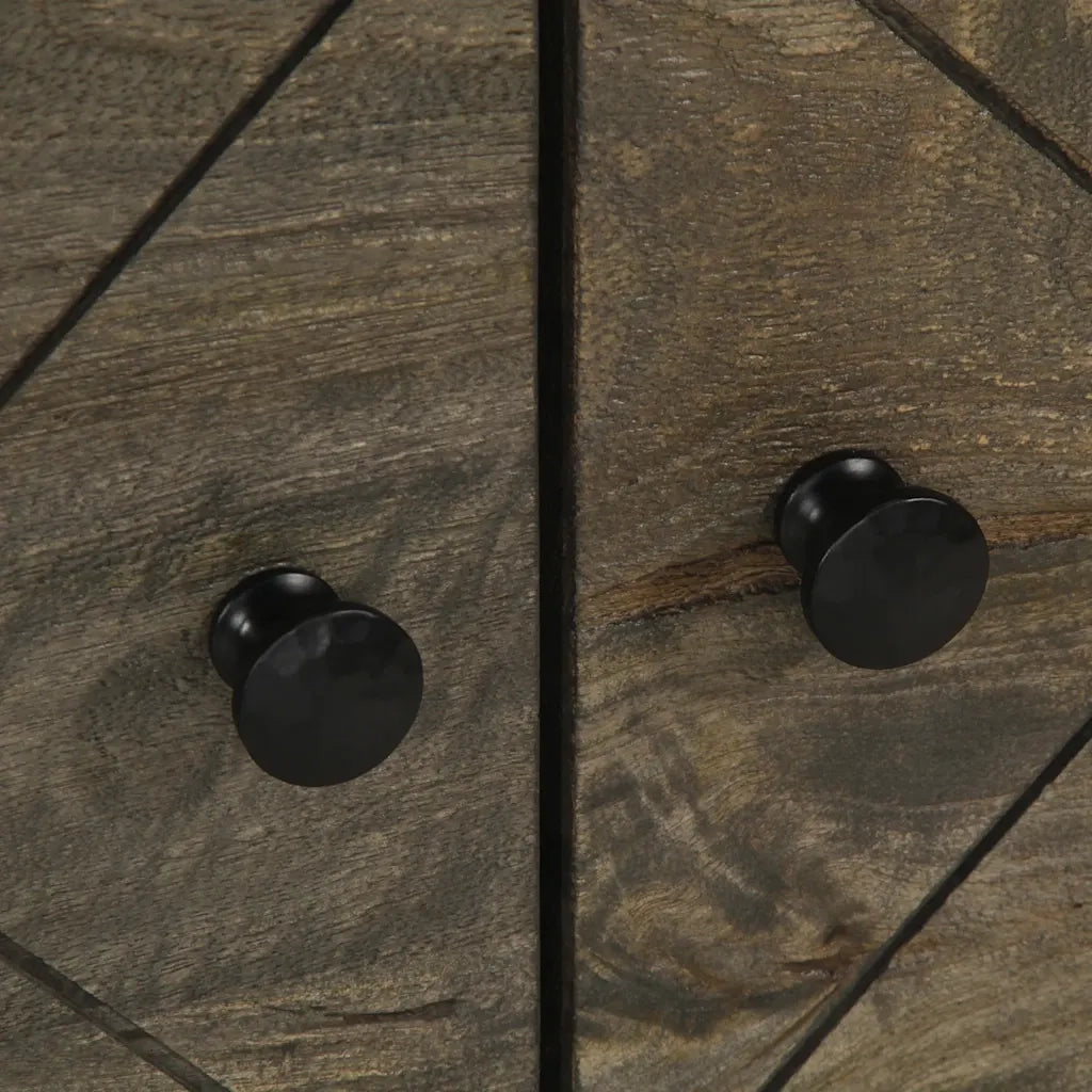 Tavolino da Salotto Nero 80x50x40 cm in Legno Massello di Mango 4017689
