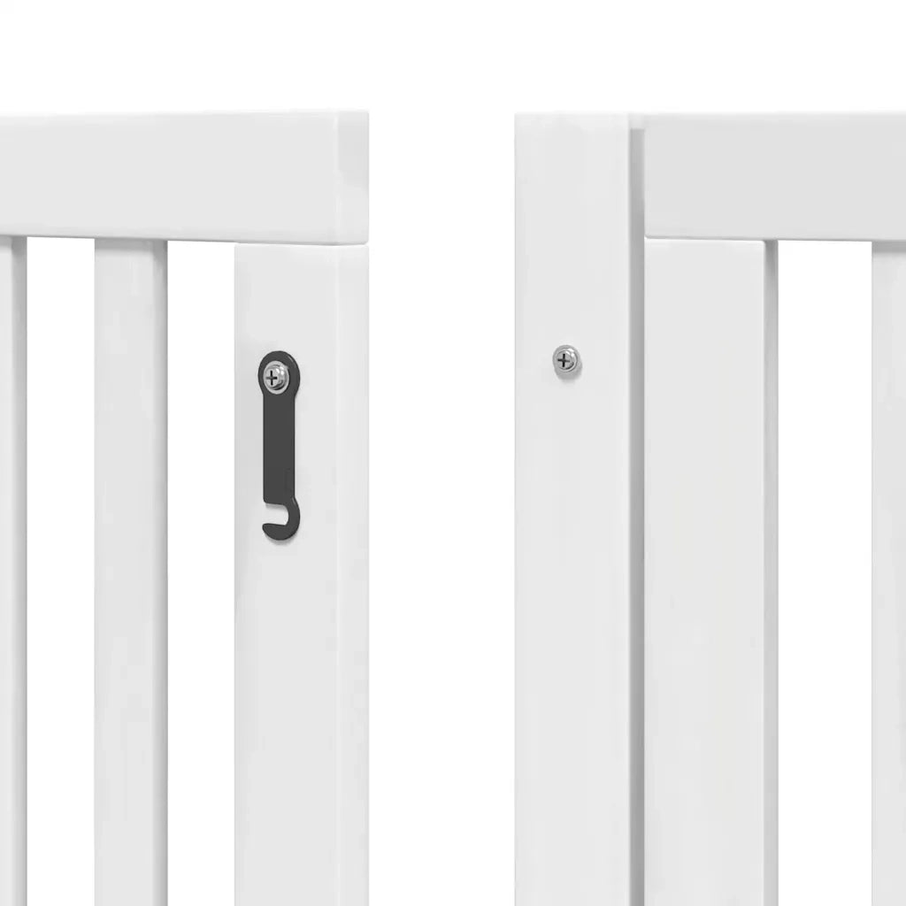 Cancello Cani Porta Pieghevole Bianco 12 Pannelli 640 cm Pioppo 3155678
