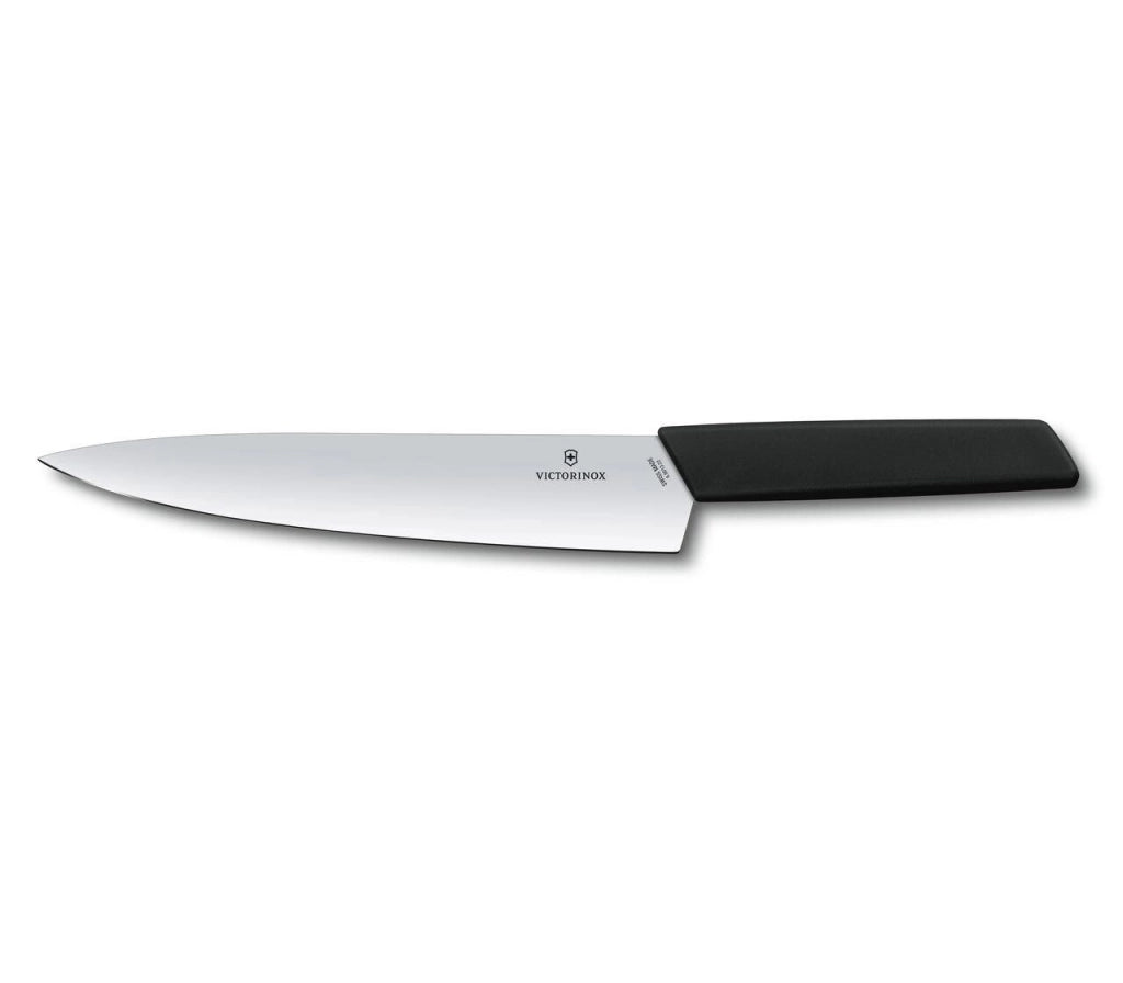 Victorinox 6.9013.22B Swiss Modern Coltello per affettare 22 cm in acciaio inossidabile manico in polipropilene colore Nero