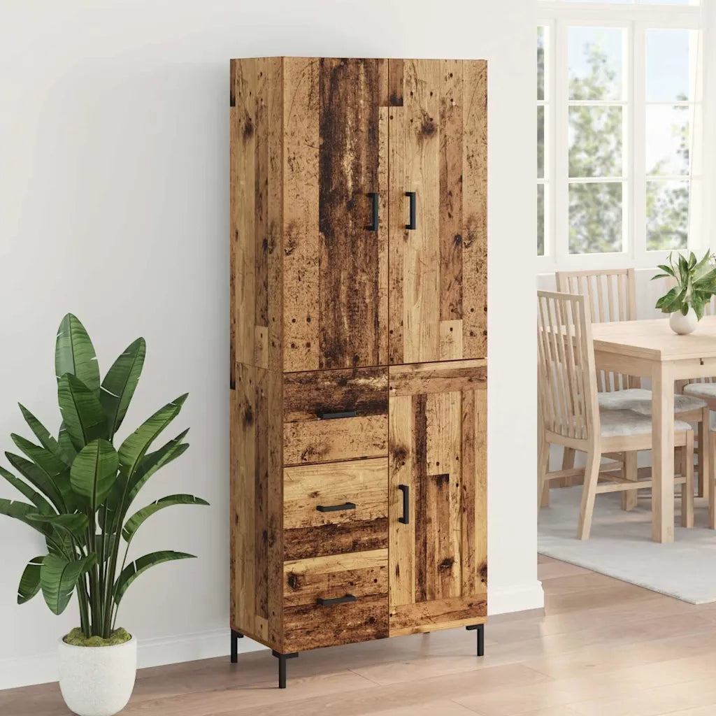 Credenza | Madia | Buffet da pranzo | Armadio da pranzo Legno vecchio 69,5 x 34 x 180 cm Legno multistrato