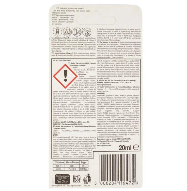 GLADE DEODORANTE PER AMBIENTE RICARICA 20 ML SANDALO WOOD