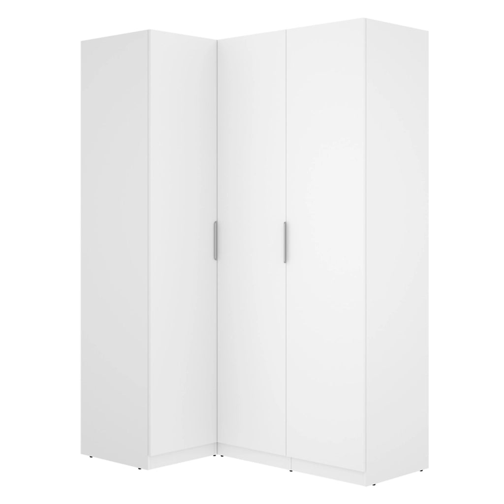 Armadio Camera da Letto Reeves, Guardaroba 3 Ante Appendiabiti, 95x142 cm Bianco