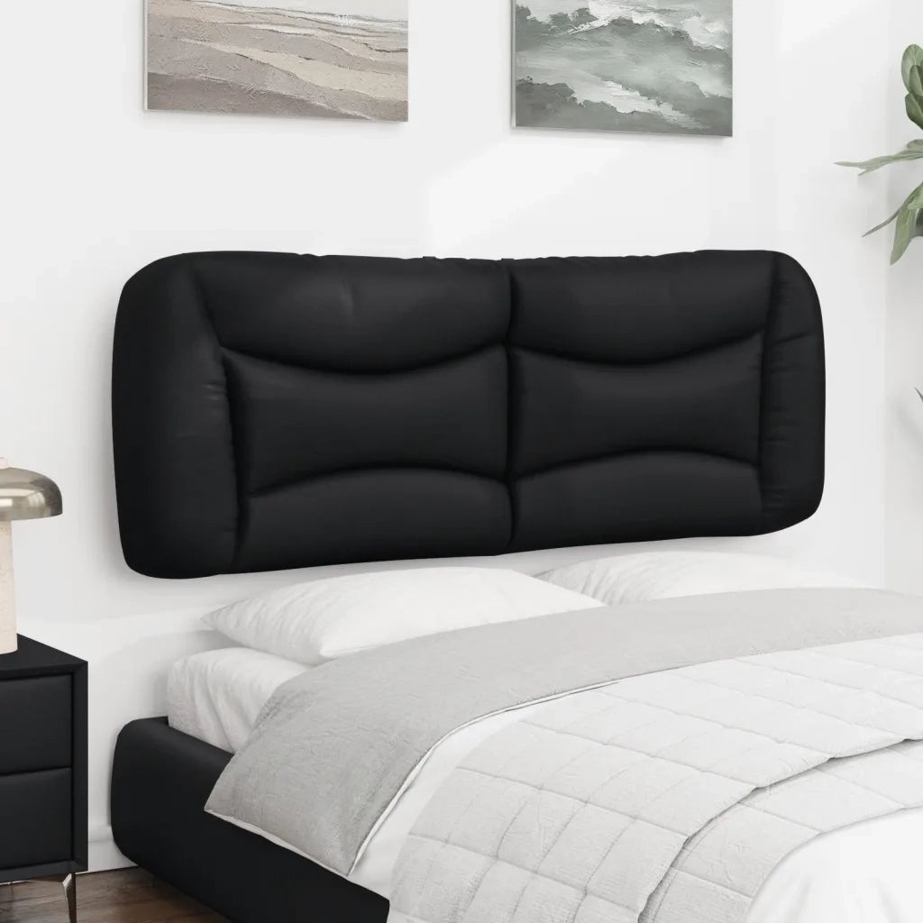 Coussin de tête de lit noir 135 cm en similicuir