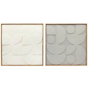 Decorazione murale 3D, set da 2, geometrica, moderna, ideale per soggiorno e corridoio, 80 x 3,5 x 80 cm, bianca.