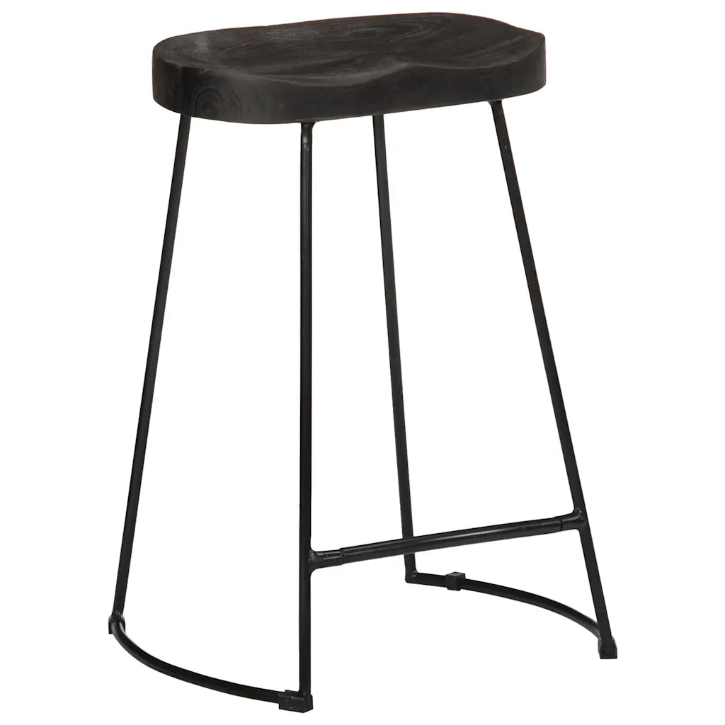 vidaXL Sgabelli da Bar 2 pz Neri 45x40x62 cm Legno Massello di Mango